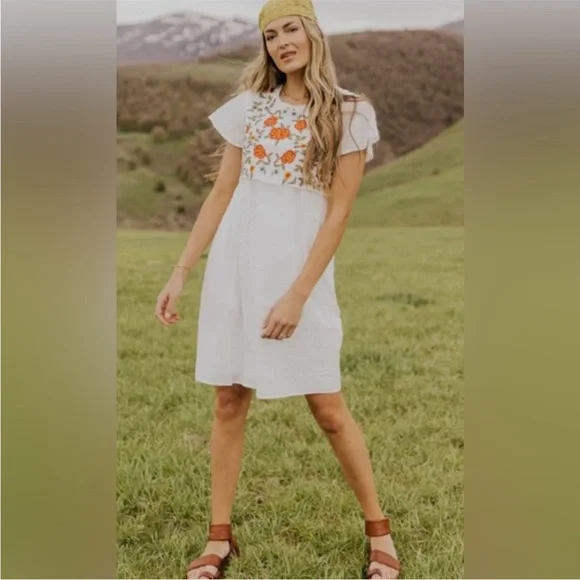 roolee embroidered dress Embroidered Roolee midi boho dress